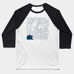 Kopie von Lisbon map city map poster - modern gift with city map in dark blue Baseball T-Shirt